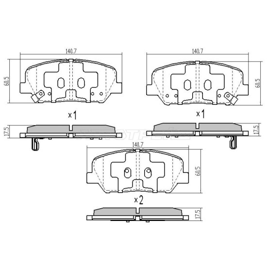 Колодки тормозные перед HYUNDAI I30 12-/KIA CEED 12-/OPTIMA 10- SAT