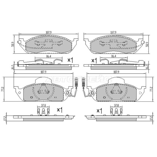 Колодки тормозные перед MERCEDES ML SAT