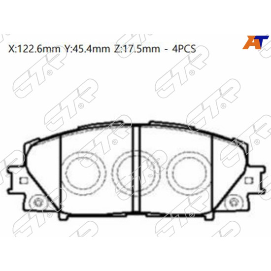 Колодки тормозные перед TOYOTA AQUA 11-/VITZ/YARIS 05-/PREMIO 07-/PRIUS 09- CTR