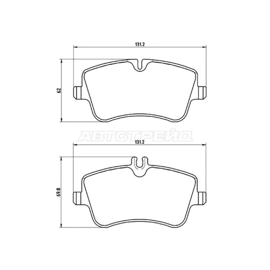 Колодки тормозные передн MERCEDES CL203/W203/S203/CL203/C208/C209 BREMBO