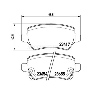 Колодки тормозные зад LADA X-RAY/OPEL ASTRA G 98-05/H 05-/CORSA C 03-06/ZAFIRA A/B 99- BREMBO