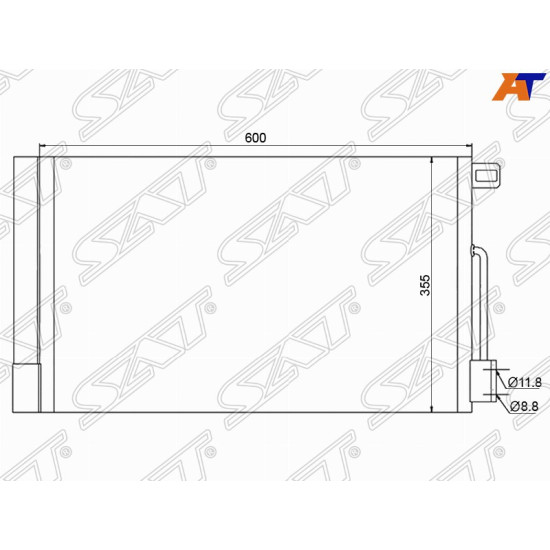 Радиатор кондиционера FIAT GRANDE PUNTO 05-08 / OPEL CORSA D 1.0/1.2/1.4/1.6 07- SAT