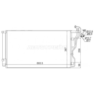 Радиатор кондиционера HYUNDAI I40 11- SAT