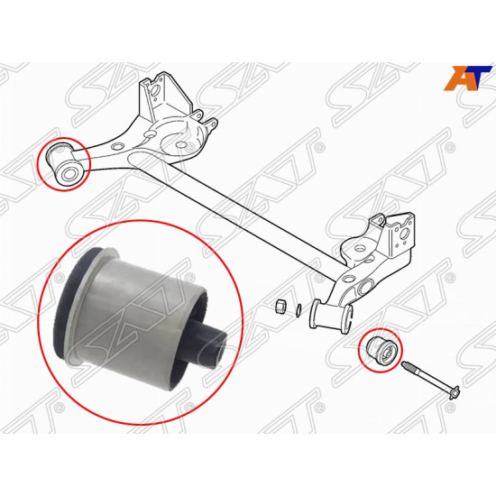 Сайлентблок задней балки OPEL CORSA 06-/FIAT GRANDE PUNTO 05- SAT